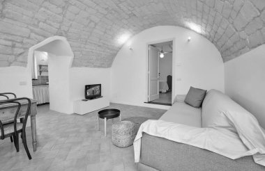 İtalya, Sicilya, Modica (Ragusa Eyaleti); 15 Aralık 2021, apartman dairesi - EDITORIAL