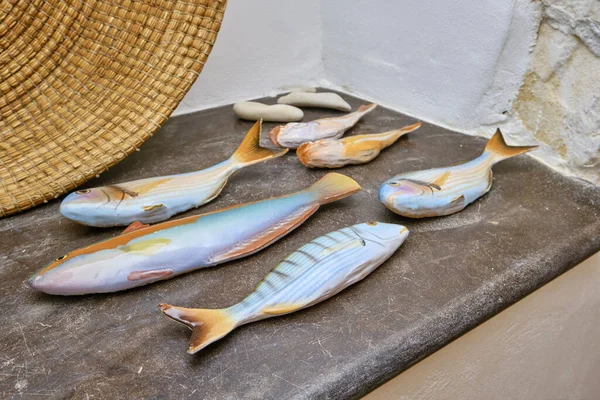 Italia Sicilia Ragusa Peces Cerámica Apartamento Sala Estar — Foto de Stock