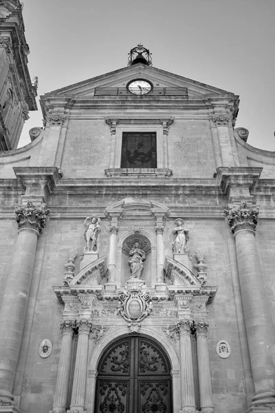 Italien Sicilien Ragusa Utsikt Över Den Barocka John Cathedral Fasaden — Stockfoto