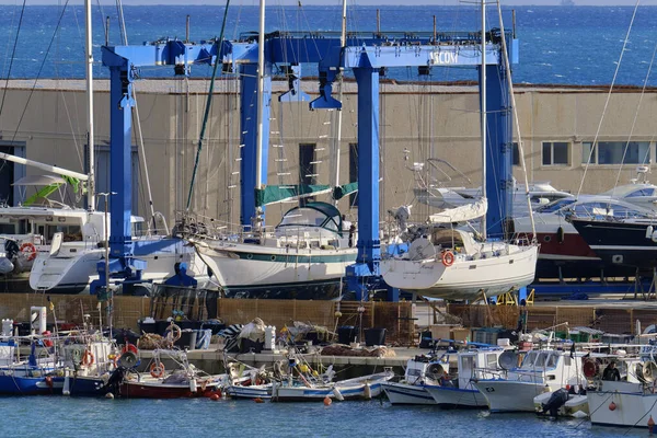 Italia Sicilia Marina Ragusa Provincia Ragusa Enero 2022 Barcos Pesca — Foto de Stock