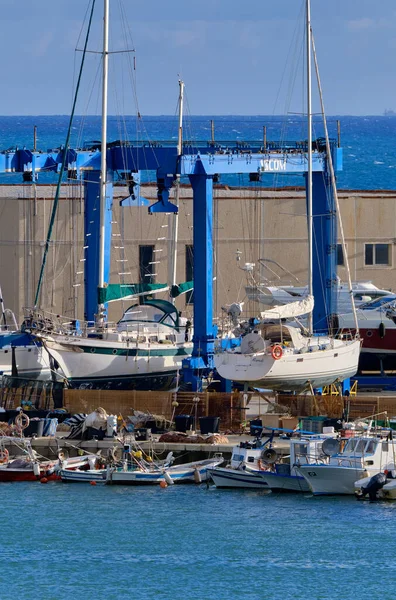Italia Sicilia Marina Ragusa Provincia Ragusa Enero 2022 Barcos Pesca — Foto de Stock