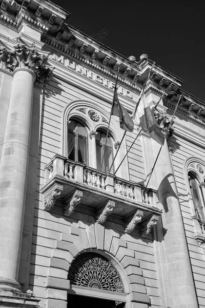 Talya Sicilya Scicli Ragusa Eyaletinde Barok Townhall Bina Cephe Görüntülemek — Stok fotoğraf