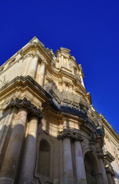 İtalya, Sicilya, Scicli (Ragusa ili), St. John 's Barok Kilisesi cephesi (18. yüzyıl AC)