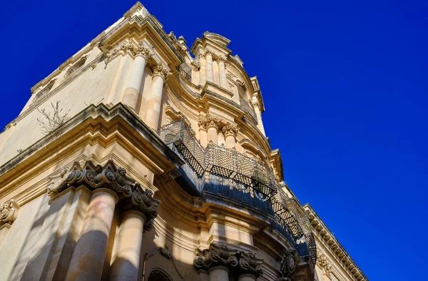 Italy Sicily Scicli Ragusa Province Johns Baroque Church Facade — 스톡 사진