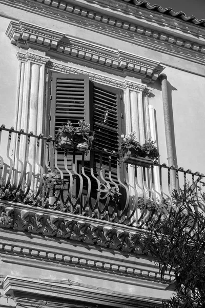 Italien Sizilien Scicli Provinz Ragusa Barocke Palastfassade Und Balkon Jahrhundert — Stockfoto