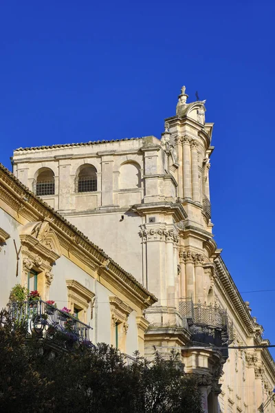 Italia Sicilia Scicli Provincia Ragusa Edificios Fachada Iglesia Barroca San —  Fotos de Stock