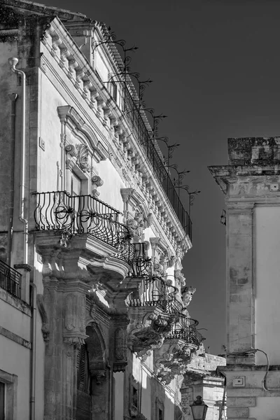 Italy Sicily Scicli Ragusa Province Baroque Beneventano Palace Facade Ornamental — Stock Photo, Image