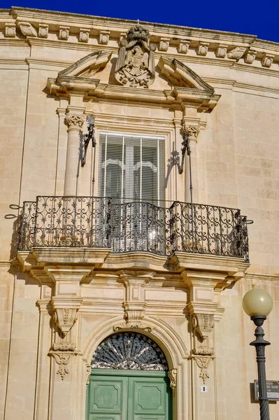 Italie Sicile Scicli Province Raguse Façade Balcon Palais Baroque Penna — Photo