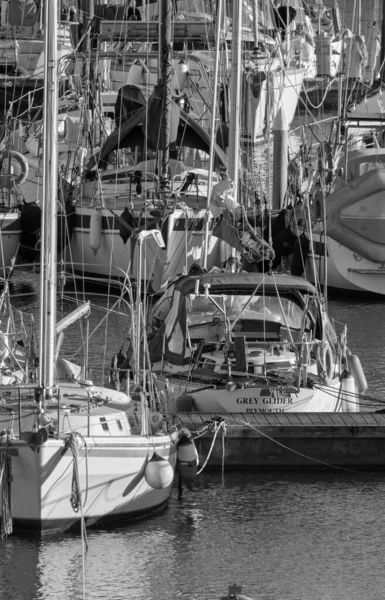 Italien Sizilien Mittelmeer Marina Ragusa Provinz Ragusa Februar 2022 Segelboote — Stockfoto