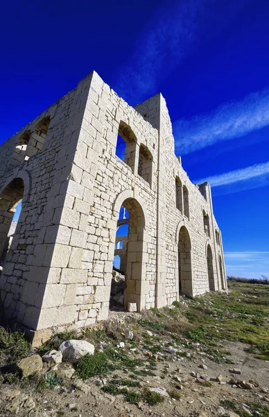Talya Sicilya Akdeniz Deniz Sampieri Ragusa Eyaletinde Kalıntıları Eski Bir — Stok fotoğraf