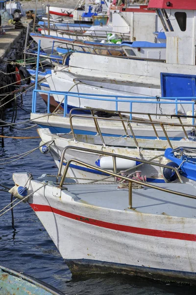 Italy Sicily Portopalo Capo Passero Siracusa Province Wooden Fishing Boats — Stock Photo, Image