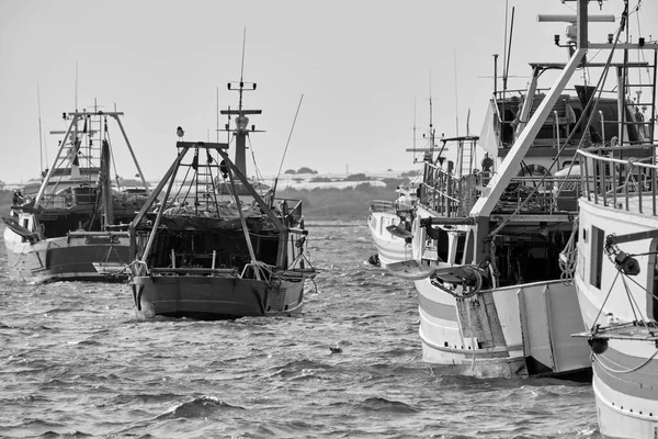 Italia Sicilia Portopalo Capo Passero Provincia Siracusa Pescherecci Legno Nel — Foto Stock