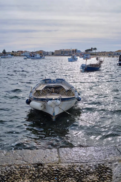 Italia Sicilia Marzamemi Provincia Siracusa Barcos Pesca Puerto — Foto de Stock