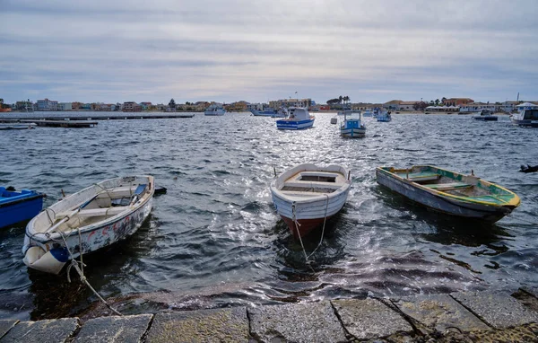 Talya Sicilya Marzamemi Siracusa Eyaleti Balıkçı Tekneleri Limanda — Stok fotoğraf