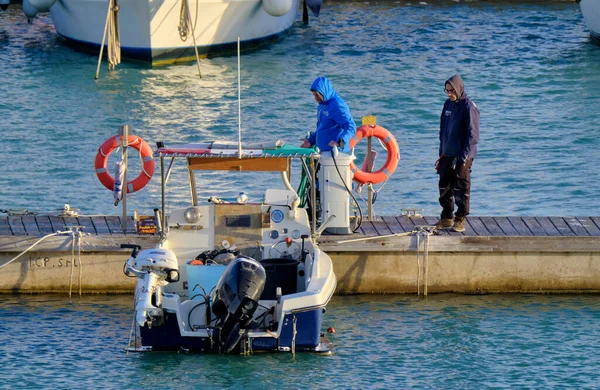 Talya Sicilya Akdeniz Marina Ragusa Ragusa Eyaleti Şubat 2022 Limanda — Stok fotoğraf