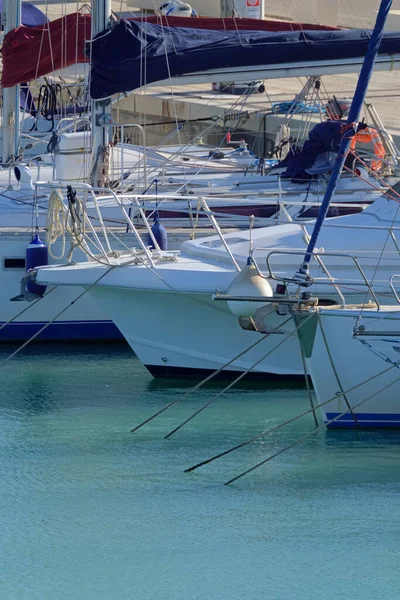 Itália Sicília Mar Mediterrâneo Marina Ragusa Província Ragusa Iates Luxo — Fotografia de Stock