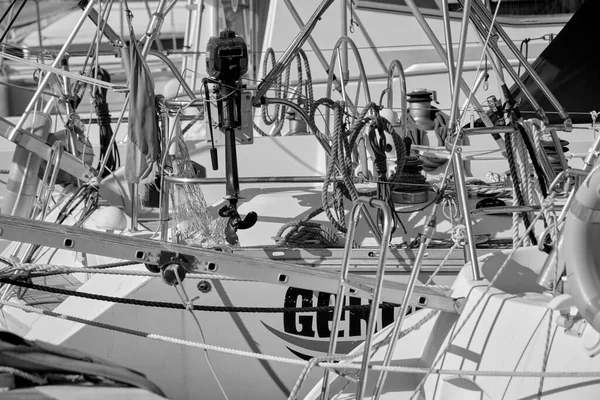 Italien Sicilien Medelhavet Marina Ragusa Ragusaprovinsen Februari 2022 Lyxbåtar Hamnen — Stockfoto