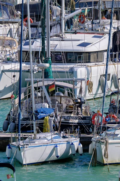 Talya Sicilya Akdeniz Marina Ragusa Ragusa Eyaleti Limanda Yelkenli Tekneler — Stok fotoğraf