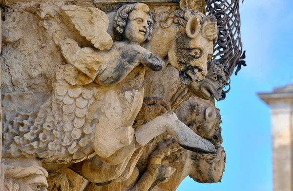 Italia Sicilia Scicli Provincia Ragusa Fațada Palatului Fava Baroc Unesco — Fotografie, imagine de stoc