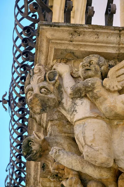 Włochy Sycylia Scicli Prowincja Ragusa Fasada Pałacu Unesco Baroque Fava — Zdjęcie stockowe