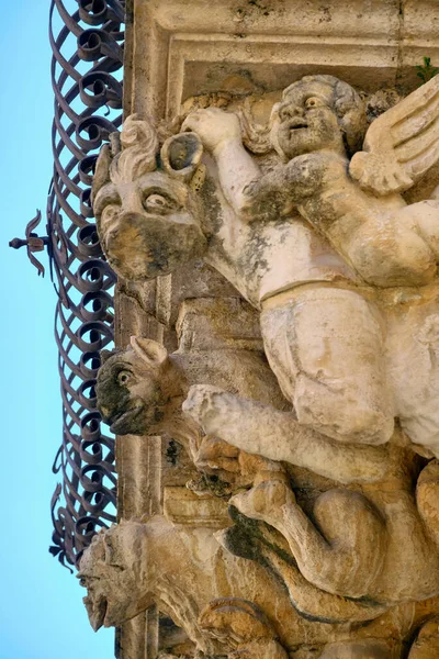 Italy Sicily Scicli Ragusa Province Unesco Baroque Fava Palace Facade — Stock Photo, Image