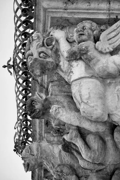 Italy Sicily Scicli Ragusa Province Unesco Baroque Fava Palace Facade — Stock Photo, Image