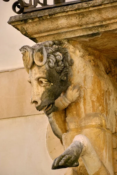 Italy Sicily Scicli Ragusa Province Unesco Baroque Fava Palace Facade — 스톡 사진