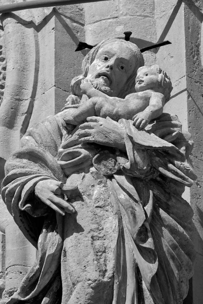 Ιταλία Σικελία Scicli Επαρχία Ragusa Θρησκευτικό Άγαλμα Στην Πρόσοψη Baroque — Φωτογραφία Αρχείου