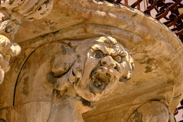 Itália Sicília Scicli Província Ragusa Fachada Barroca Palácio Beneventano Com — Fotografia de Stock