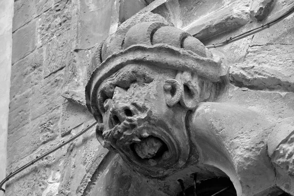 Itália Sicília Scicli Província Ragusa Estátua Fachada Barroca Palácio Beneventano — Fotografia de Stock