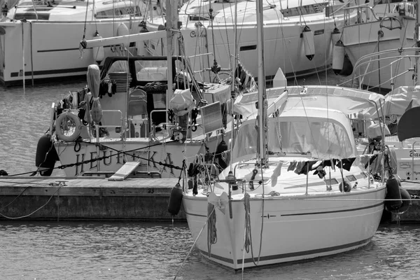 Italien Sizilien Mittelmeer Marina Ragusa Provinz Ragusa März 2022 Segelboote — Stockfoto