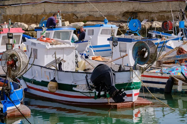 Italien Sizilien Mittelmeer Scoglitti Provinz Ragusa März 2022 Lokale Hölzerne — Stockfoto