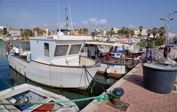 Talya Sicilya Akdeniz Scoglitti Ragusa Eyaleti Limandaki Ahşap Balıkçı Tekneleri — Stok fotoğraf