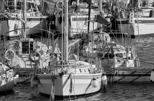 Italien Sizilien Mittelmeer Marina Ragusa Provinz Ragusa April 2022 Segelboote — Stockfoto