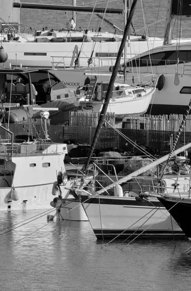Italien Sizilien Mittelmeer Marina Ragusa Provinz Ragusa April 2022 Fischerboote — Stockfoto