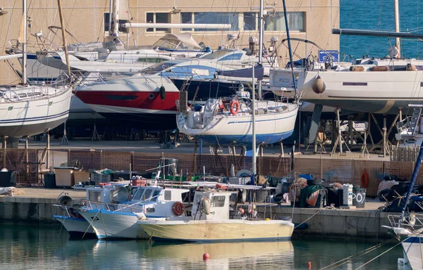 Italien Sizilien Marina Ragusa Provinz Ragusa April 2022 Lokale Fischerboote — Stockfoto