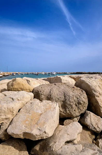 Italië Sicilië Middellandse Zee Punta Secca Provincie Ragusa Uitzicht Vissersboten — Stockfoto