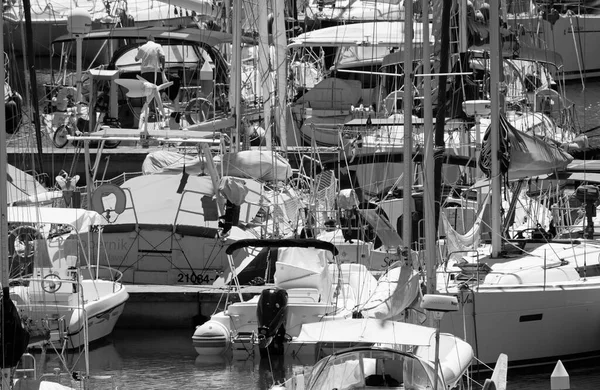 Italien Sizilien Mittelmeer Marina Ragusa Provinz Ragusa Juli 2022 Motorboote — Stockfoto