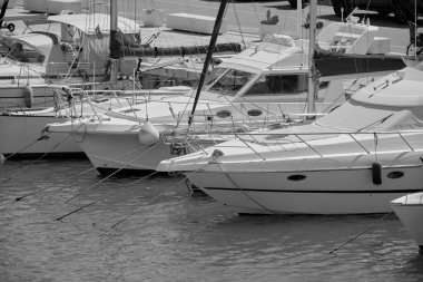 Italy, Sicily, Mediterranean sea, Marina di Ragusa (Ragusa Province); 11 August 2022, luxury yachts in the port - EDITORIAL