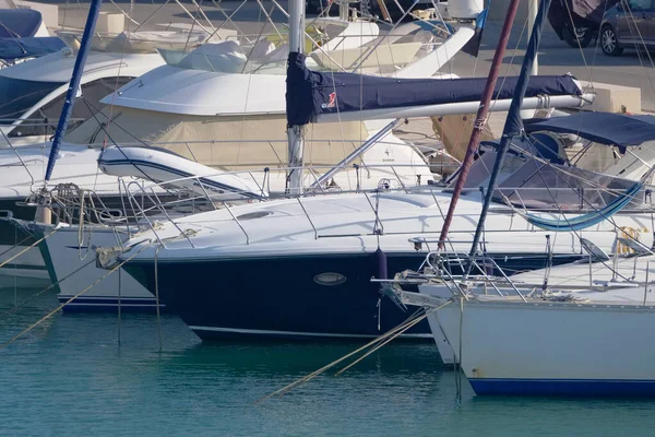 Italy, Sicily, Mediterranean sea, Marina di Ragusa (Ragusa Province); 24 August 2022, luxury yachts in the port - EDITORIAL