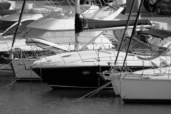 Italy, Sicily, Mediterranean sea, Marina di Ragusa (Ragusa Province); 24 August 2022, luxury yachts in the port - EDITORIAL