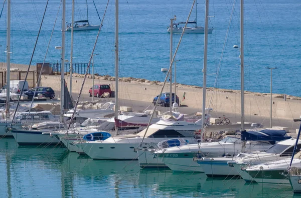 Italy, Sicily, Mediterranean sea, Marina di Ragusa (Ragusa Province); 25 August 2022, luxury yachts in the port - EDITORIAL