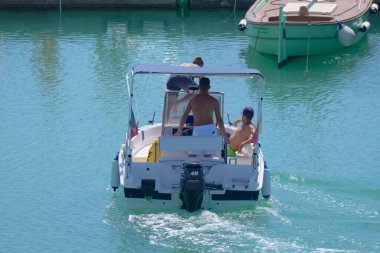 Italy, Sicily, Mediterranean sea, Marina di Ragusa (Ragusa Province); 30 August 2022, motor boats and luxury yachts in the port - EDITORIAL