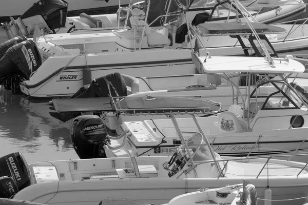 Italien Sizilien Mittelmeer Marina Ragusa Provinz Ragusa September 2022 Motorboote — Stockfoto