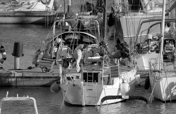 意大利 西西里 地中海 拉古萨海 拉古萨省 2022年9月11日 港口豪华游艇 Editorial — 图库照片