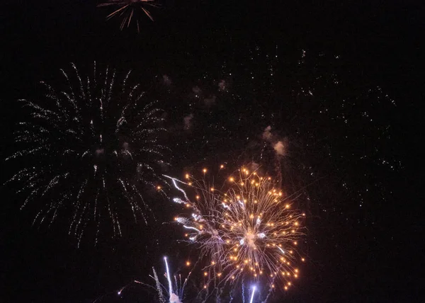 Italien Sizilien Marina Ragusa Feuerwerk Der Nacht — Stockfoto