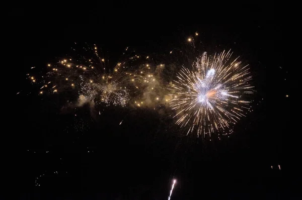 Italy Sicily Marina Ragusa Fireworks Night — Stock Photo, Image