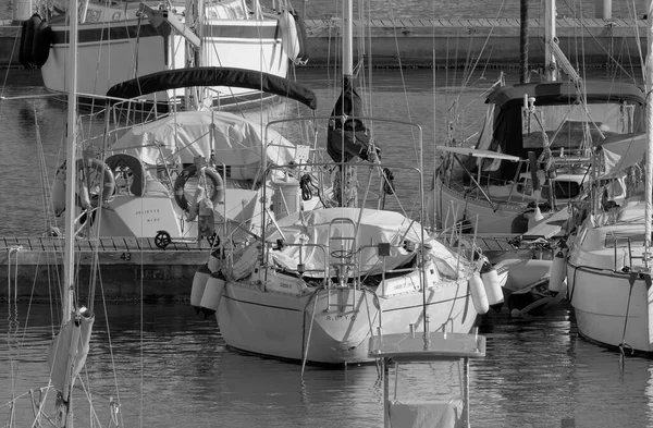 Italien Sicilien Medelhavet Marina Ragusa Ragusaprovinsen September 2022 Segelbåtar Hamnen — Stockfoto
