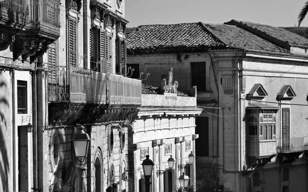 Italien Sicilien Ragusa Ibla Gamla Barockbyggnader George Square — Stockfoto
