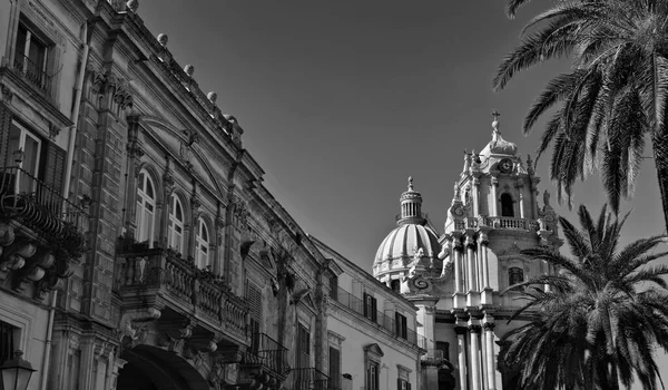 Itálie Sicílie Ragusa Ibla Barokní Stavby Barokní Fasáda Katedrály Jiří — Stock fotografie